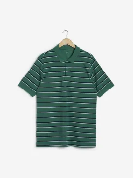 WES Casuals Green Relaxed-Fit Polo T-Shirt