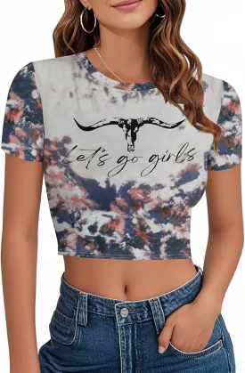 Western Shirts for Women Cowgirl Tshirt Cowboy Country Concert Outfits Summer Slim Shirt Sexy Crop Tops for Girls