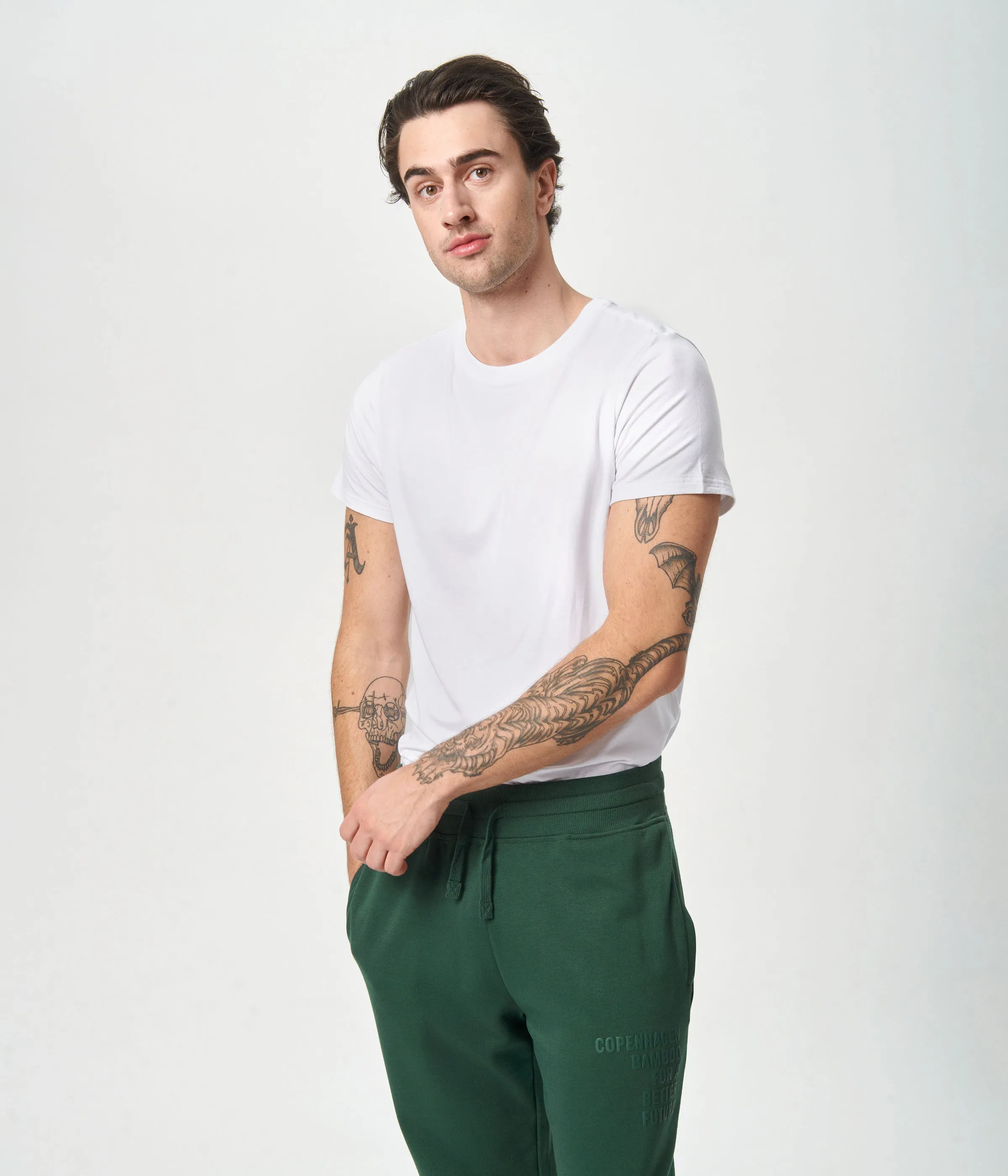 White crew neck bamboo T-shirt