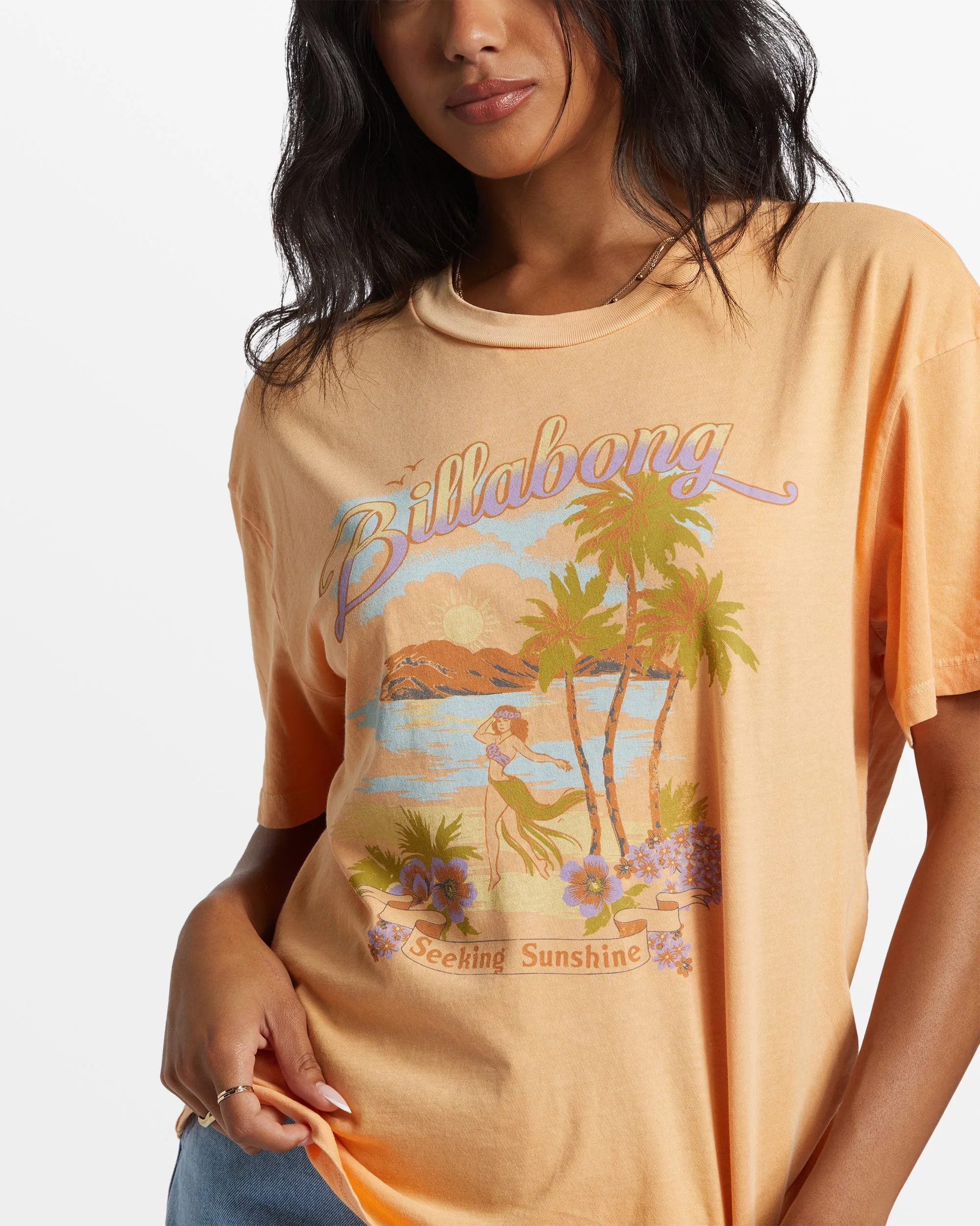 Wish You Were Here Oversized T-Shirt - Tangy Peach