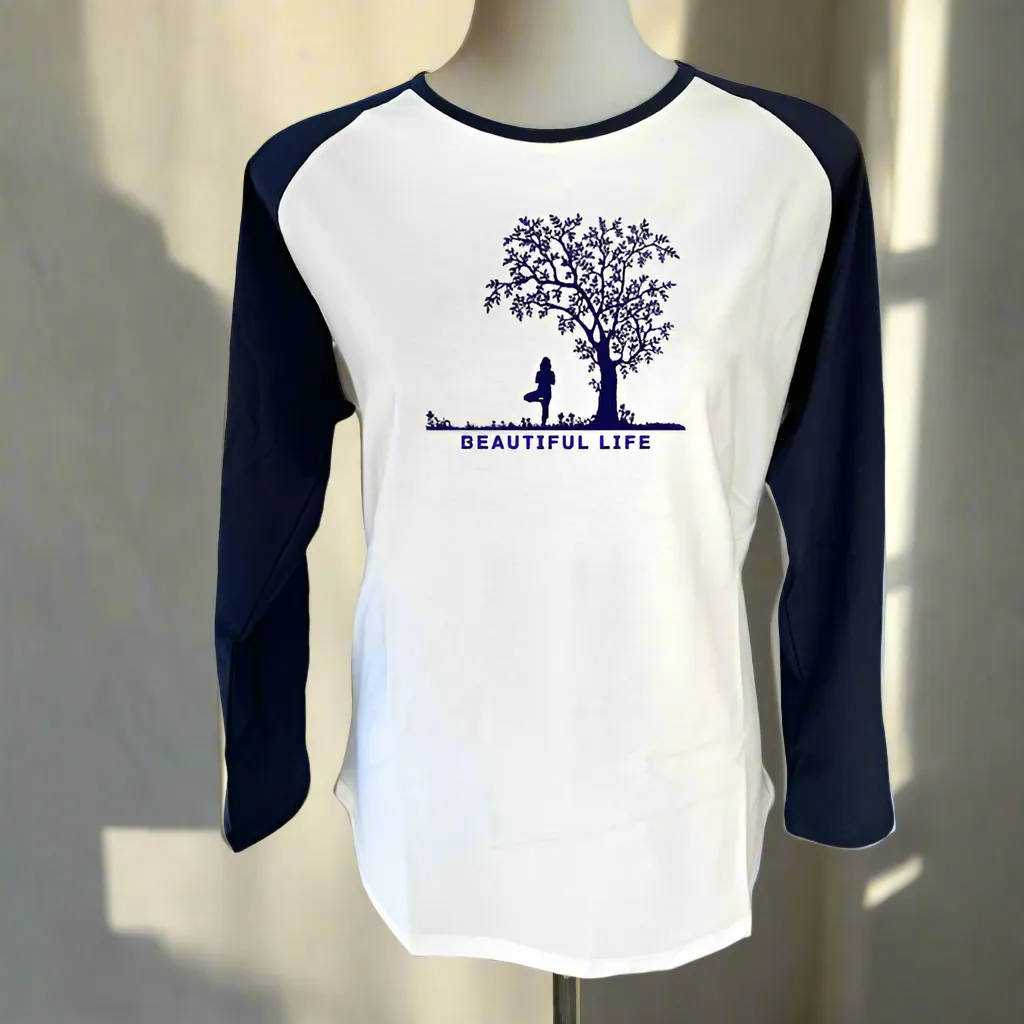 Women's Organic Cotton Beautiful Life Long Sleeve Tshirt