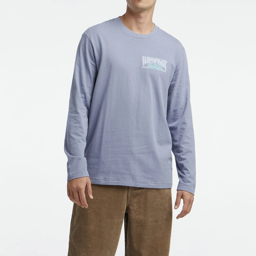 WRANGLER Mens Shroom Long Sleeve Recycled Cotton Tee Shirt Purple Haze