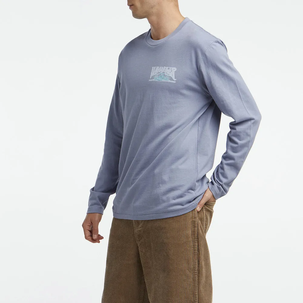 WRANGLER Mens Shroom Long Sleeve Recycled Cotton Tee Shirt Purple Haze