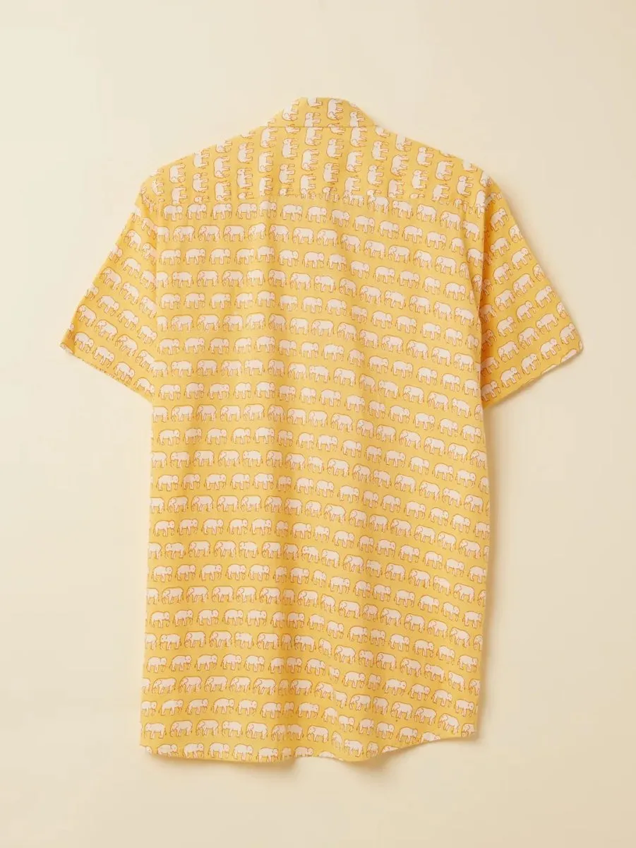 Yellow Elephant Printed Shirt
